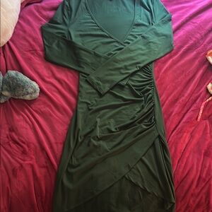 Elegant Green Wrap Dress